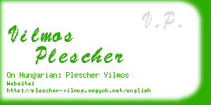 vilmos plescher business card